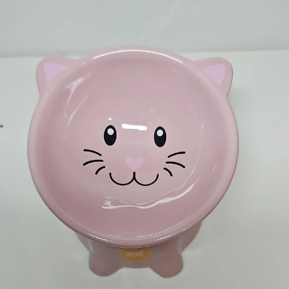 Pink Cat-Shaped Pet Bowl by Nice Paws